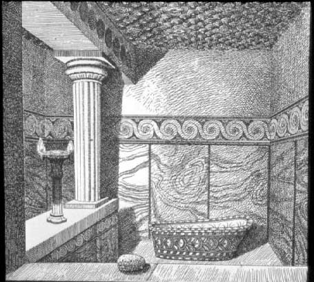 <p>Reconstruction drawing of a bathroom</p>
