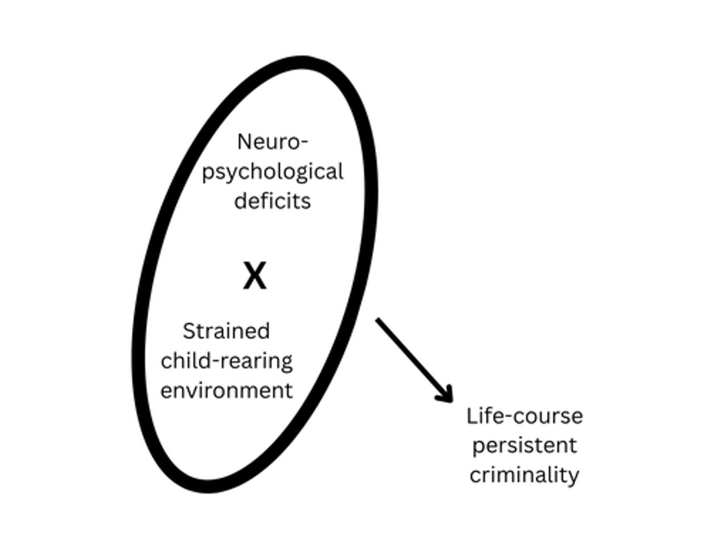 <p>Have significant issues in their reasoning ability when they are young compared to limiteds; may have neuropsychological traits (genetics, brain injury, poor prenatal care) that make them more difficult to raise (prone to temper tantrums and violent outbursts), leads to a series of failed parent-child interactions due to limited resources to help a struggling child; child engages in deviance and fails to gain life skills that may help them overcome deficits later in life</p>