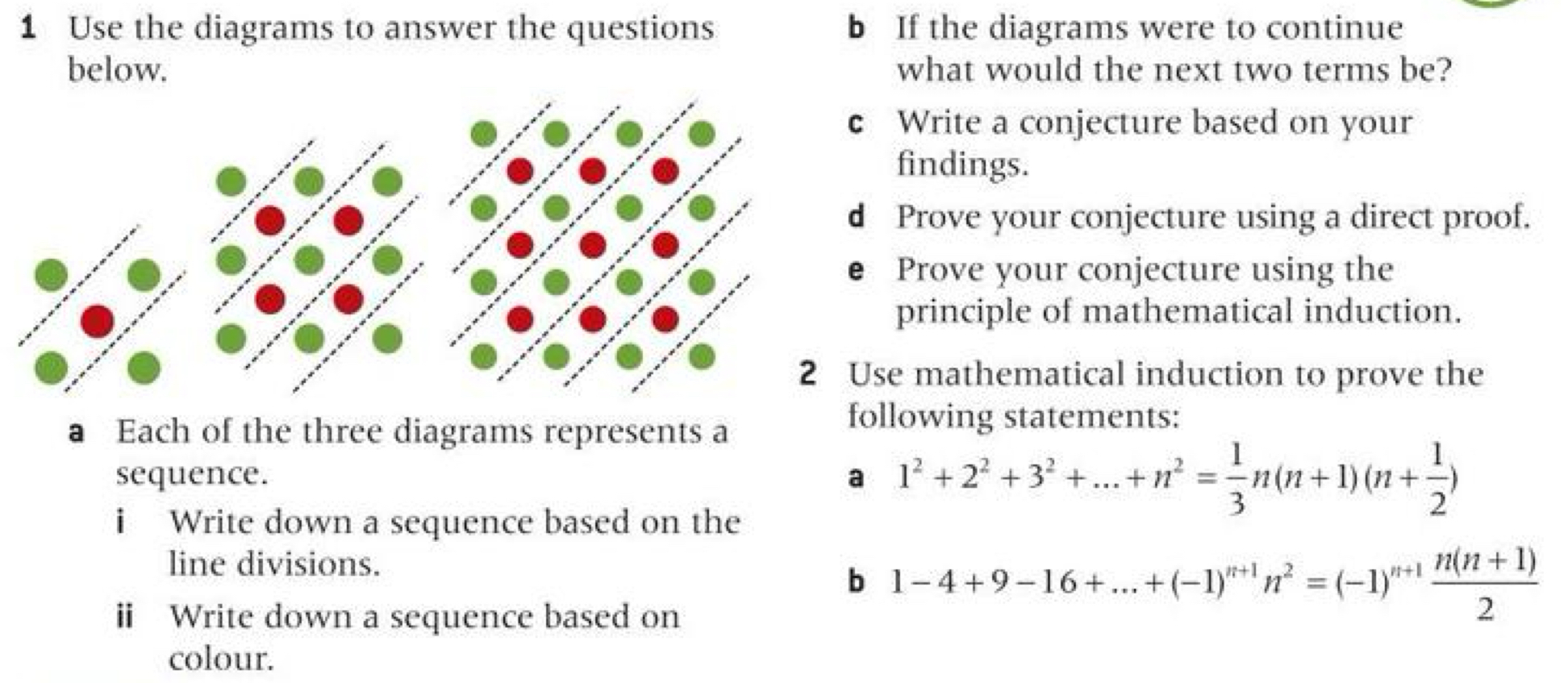 <p>Show by induction part e</p>