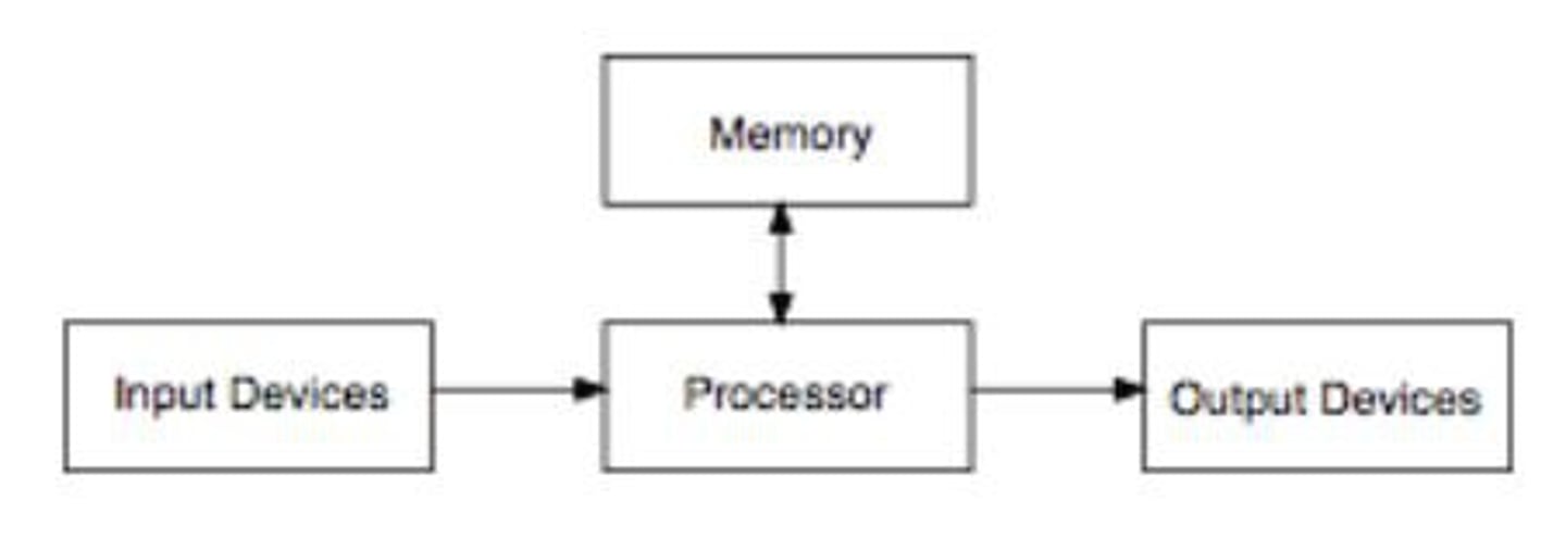 <p>input, output, processing, storage</p>