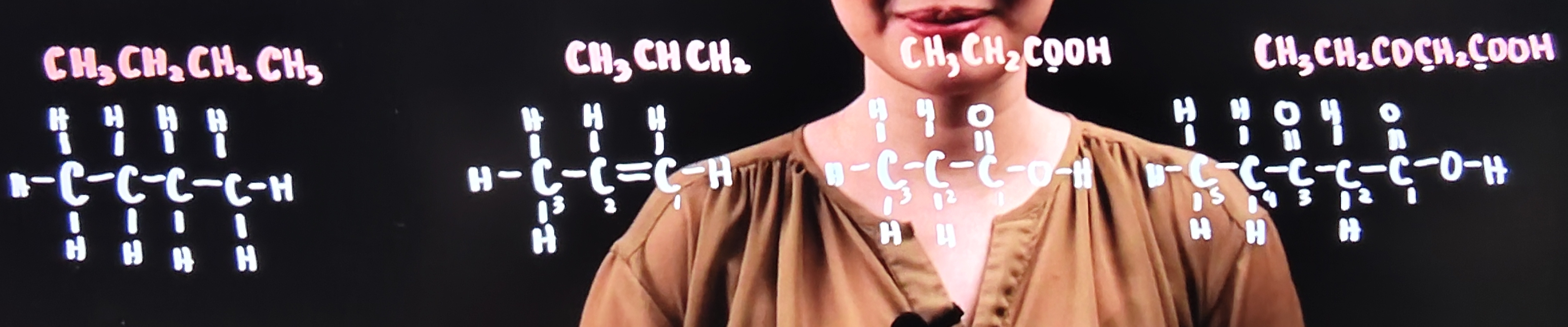<p>Draw the Kekule Structure of the following</p><p>1. CH₃CH₂CH₂CH₃</p><p>2. CH₃CHCH₂</p><p>3. CH₃CH₂COOH</p><p>4. CH₃CH₂COCH₂COOH</p>