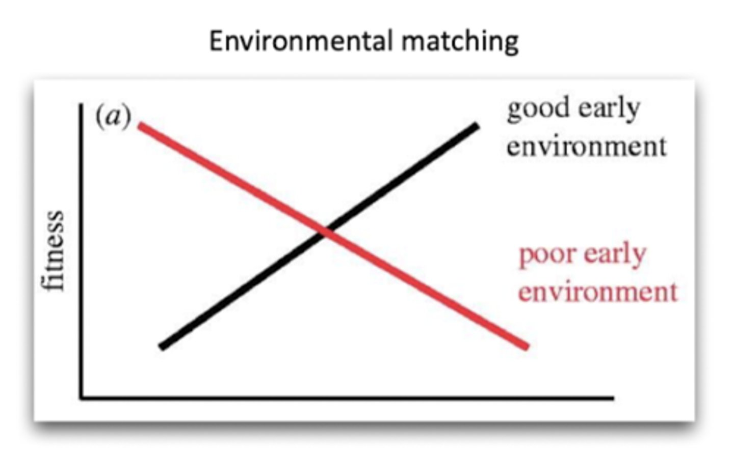 <p>Fitness s the highest when the adult and juvenile environments match</p>