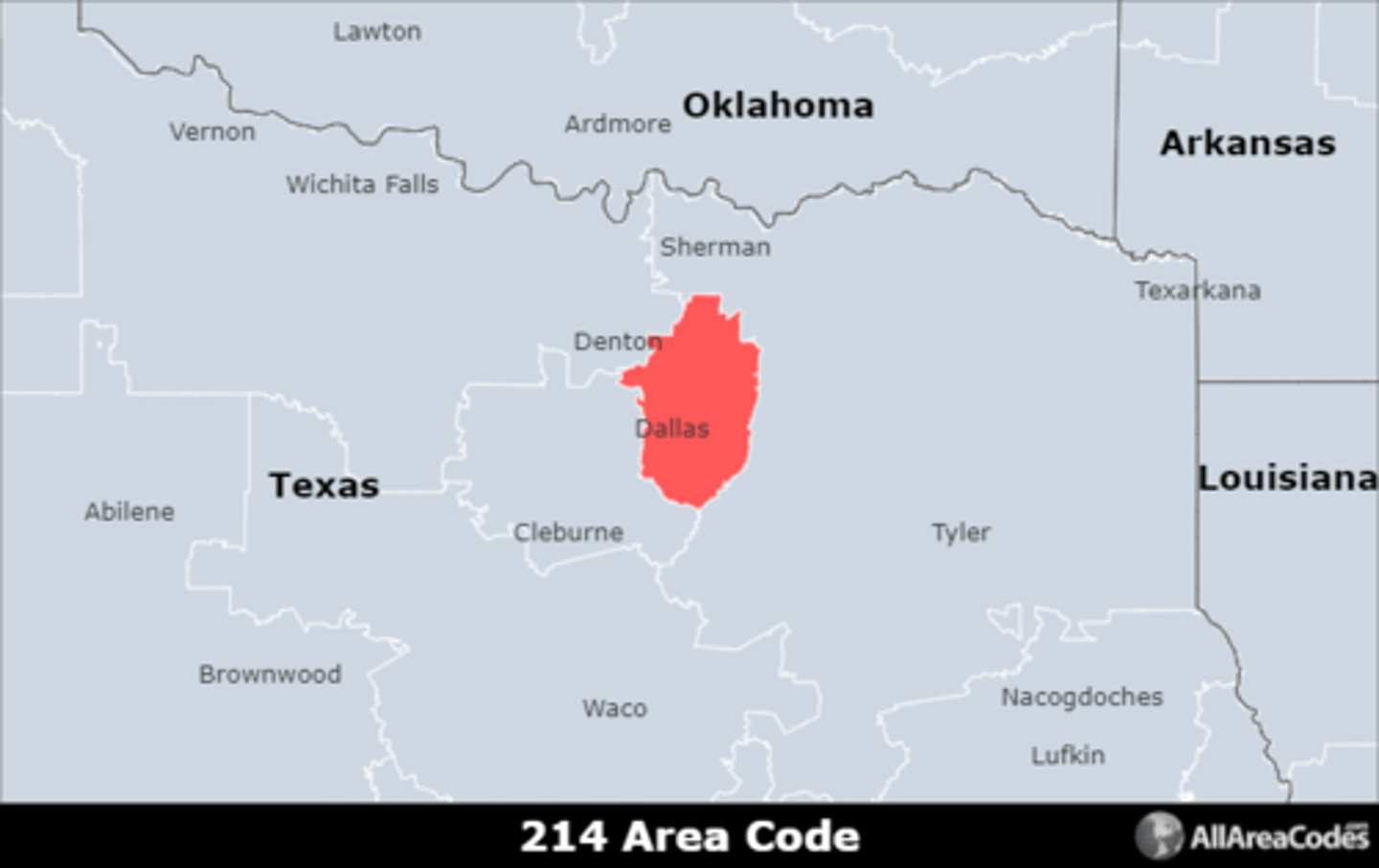 <p>Area code 214 serves Dallas, TX and the surrounding areas. It has 2 overlays (469 and 972) that serve the same area.</p>