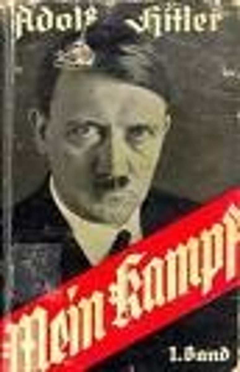 <p>'My Struggle' by Hitler, later became the basic book of Nazi goals and ideology, reflected obsession</p>