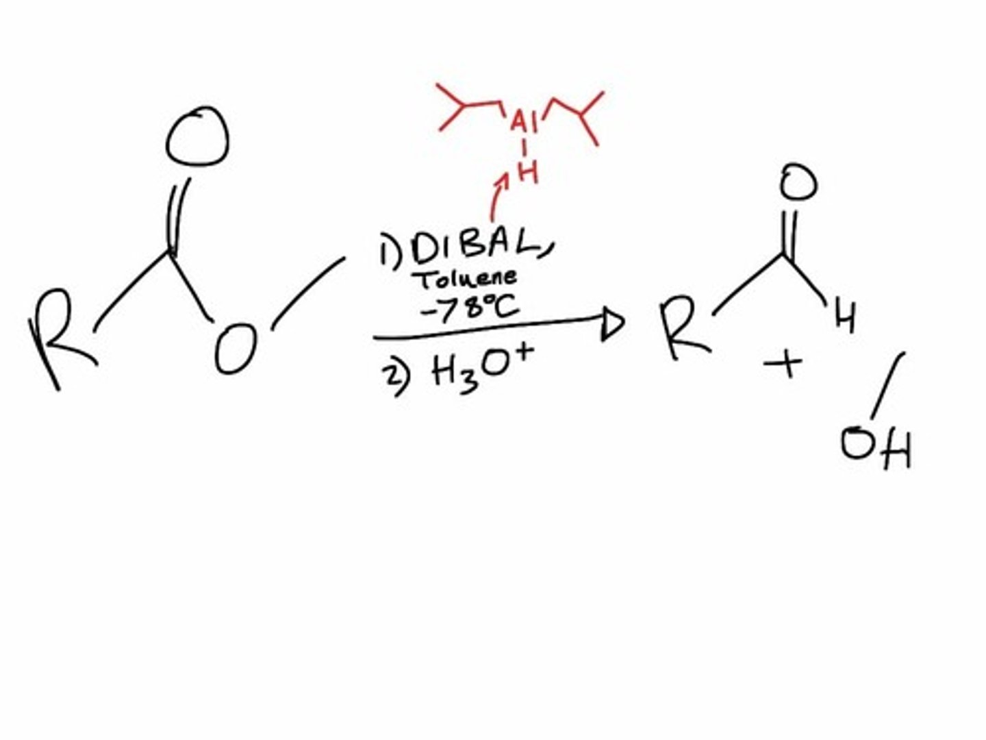 <p>1. DIBAH in toluene/2.H3o+</p>