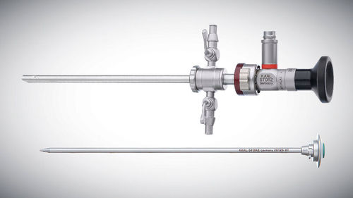 <p>instrument inserted into joint cavity to inspect contents</p>