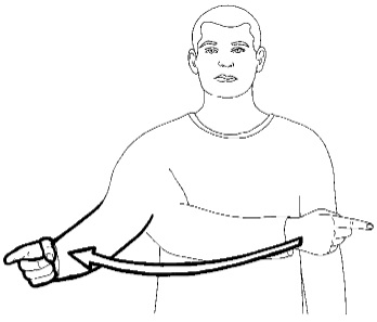 Point to the people being referenced,
or in front of you, from one side to
the other, if they are not all nearby