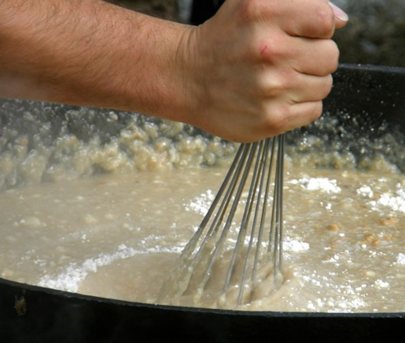 <p>blend ingredients smooth, or to incorporate air into a mixture</p>