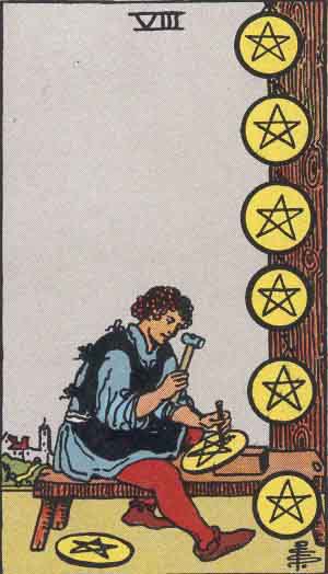 <p>8 of pentacles</p>