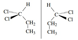 <p>are these figures chiral or achiral</p>
