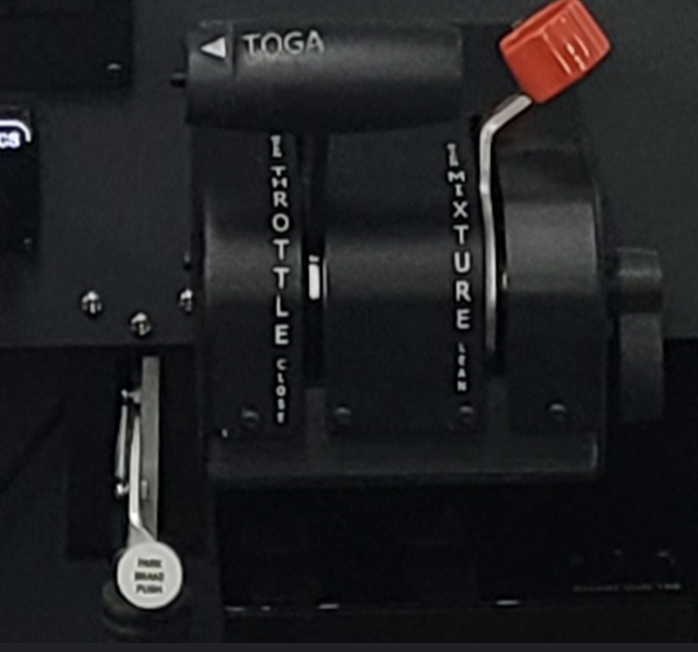 <ol><li><p><span style="background-color: transparent;">Controls engine power by regulating airflow into the engine.</span></p></li><li><p><span style="background-color: transparent;">Push forward to increase power; pull back to decrease.</span></p></li><li><p><span style="background-color: transparent;">Throttle friction lock adjusts ease of movement.</span></p></li></ol><p>(Engine Controls)</p><p></p>