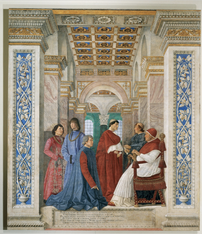 Pope Sixtus IV Confirming Platina as Librarian