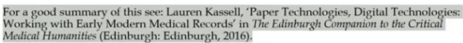<p>(<mark data-color="purple" style="background-color: purple; color: inherit">Nicholas Jewso'n’s article 1976 </mark><em><mark data-color="purple" style="background-color: purple; color: inherit">The Disappearance of the Sick Man ← Medical Cosmology</mark></em>)</p><ol><li><p><span style="color: blue">Sick indiv. as central story-teller</span></p><ul><li><p>Physicians could go off patient narrative, <s>tests</s> → good doctor had good bedside manner & could induce good/ informative patient narrative</p></li><li><p>Domestic space</p></li><li><p>(<span style="color: purple"><mark data-color="purple" style="background-color: purple; color: inherit">Roy Porter, 1985</mark></span>) Patient & practicioners co-contstruct narratives of body w/host social & community influences around patient</p><ul><li><p><span style="color: #9b653c">letter next: appealing to sister for sympathy & connection + act writing & rec. letters = medical act (letter recappting to sister what’s going on w/body & health)</span></p></li></ul></li><li><p>Both patient & practicioners had shared system for understanding body… working off same hymn sheet, even if informed by diff. social & cultural priorities.</p></li></ul><p><strong><em><u>C18-19</u></em></strong><em> →</em></p></li><li><p><span style="color: blue">Subject to be classified through observation</span></p><ul><li><p>Increas. lack interest in patience → importance practitioner’s narrative, informed by shift <_ domestic space medicine, growth hospital & lab test. (test patient narratives w/objective facts)</p></li></ul></li></ol><p></p>