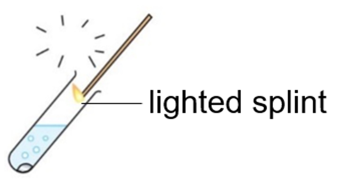 <p>Lit splint produces a squeaky pop</p>