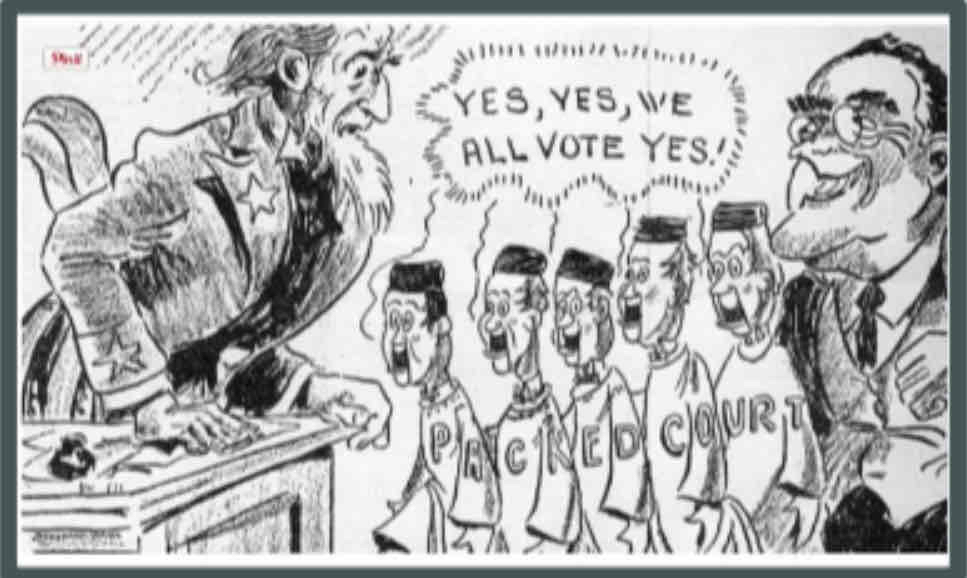 <p>These political cartoons portray FDR's ______ plan to choose additional justices to add to the Supreme Court who agree with New Deal legislation.</p>