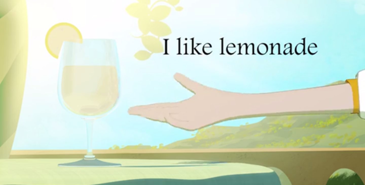 <p>I like lemonade.</p>