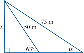 <p>a) find the length x, correct to one decimal place.</p><p>b) find the angle a, to the nearest degree</p>