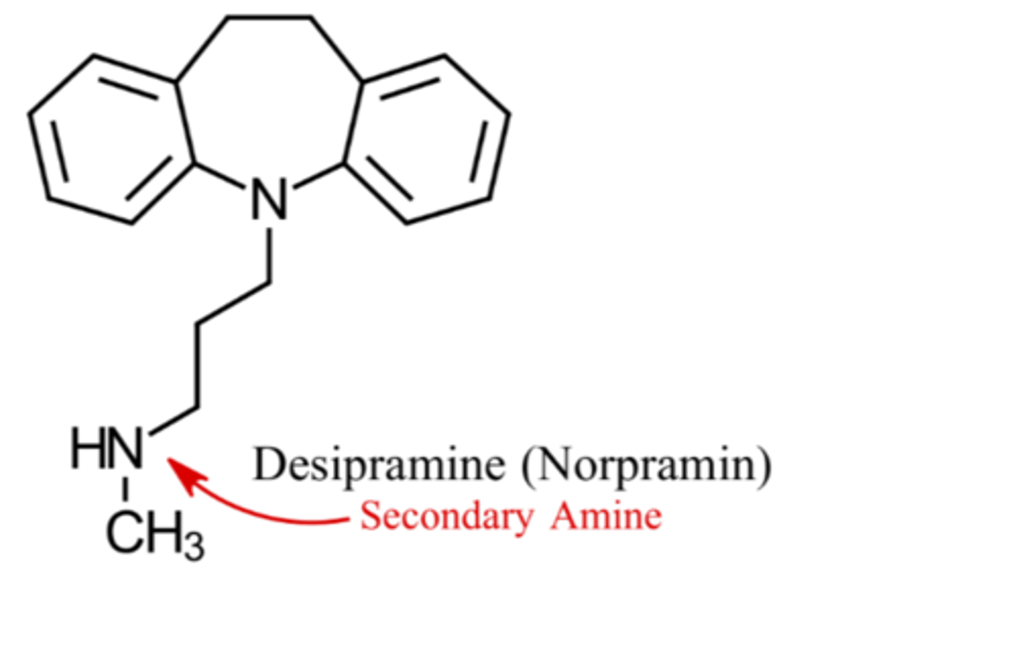 <p>N bonded to 2 carbons</p>