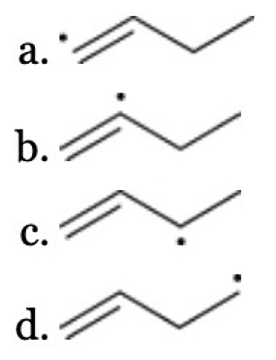 <p>Which of the following is an intermediate when 1-butene undergoes radical bromination?</p>