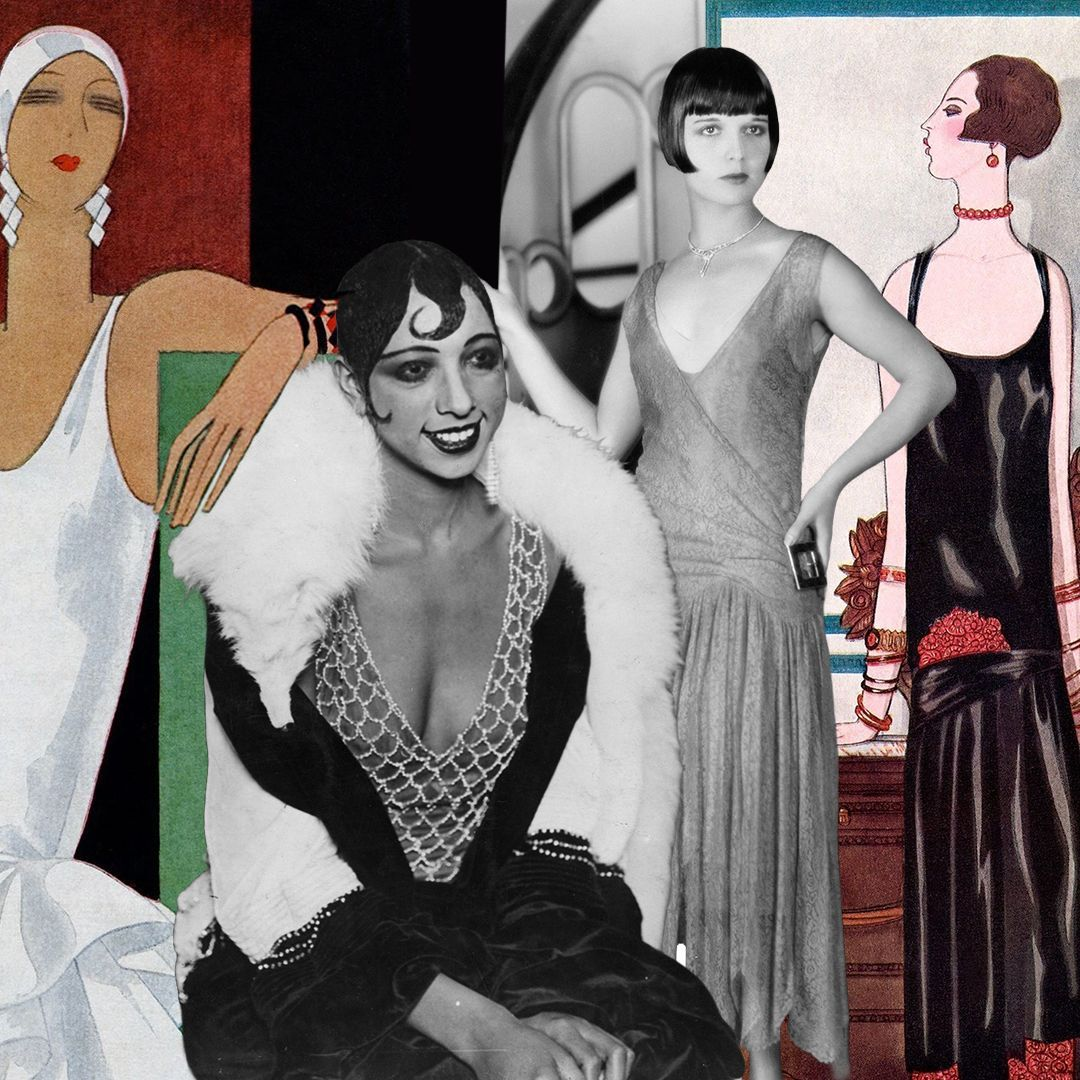 <p>Marked by tubular dresses, bobbed hairstyles, and the flapper style, Egyptian art deco motifs influenced by the discovery of King Tut’s tomb, <span style="background-color: transparent;">the brasserie- new undergarment, didnt have much support, was meant to flatten to accentuate the breast</span></p>