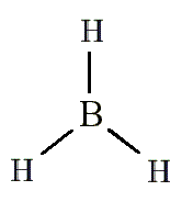 <ul><li><p>trigonal planar (around the B atom)</p></li><li><p>3 bonding pairs and 0 lone pairs of electrons</p></li><li><p>120 degrees</p></li></ul><p></p>