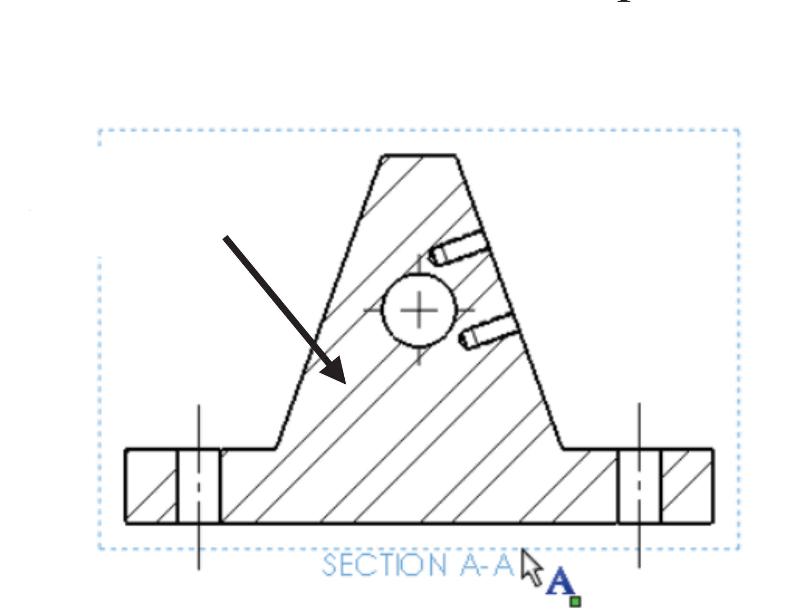 <p>Thin, uniformly spaced lines that indicate exposed cut surfaces of an object in a sectional view.</p>