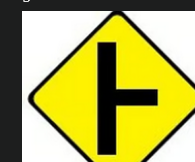 Warning sign: Hidden Intersection ahead sign