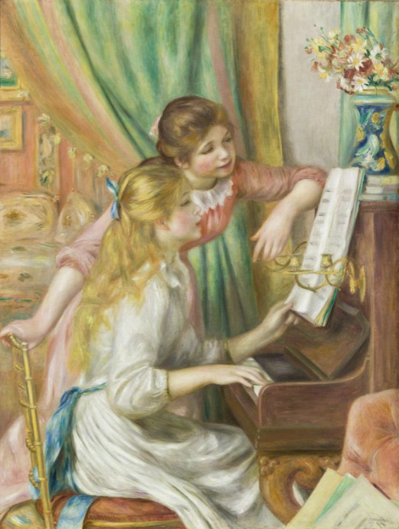 <p>Young Girls at the Piano, Auguste Renoir 1892</p>