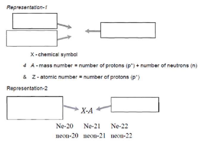<p>Mass number on top</p><p>Atomic number on bottom</p>
