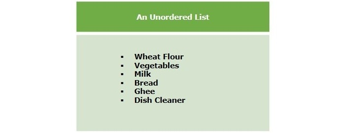 <p>unordered list</p>