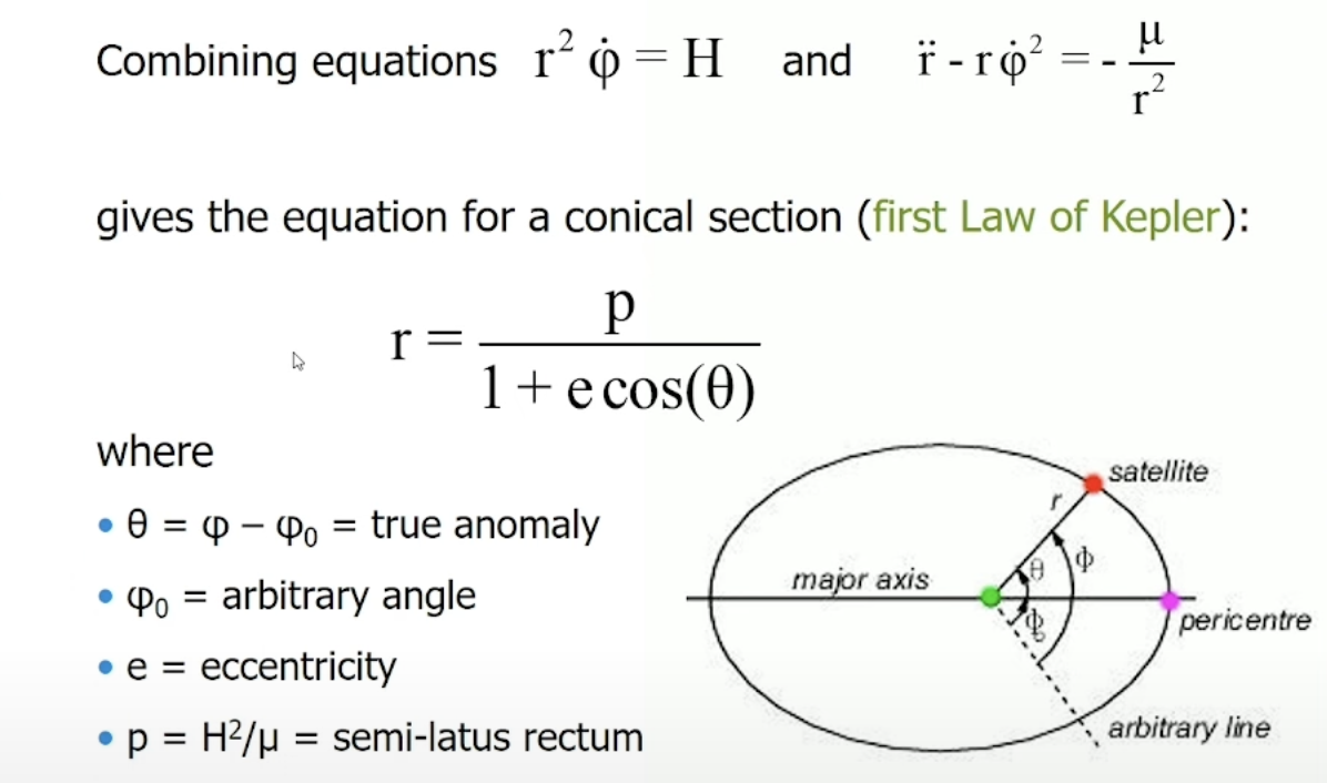 e is a measure of the flattening of the ellipse