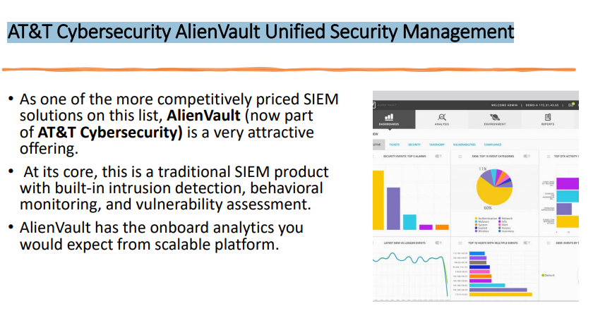 <p>AT&amp;T Cybersecurity AlienVault Unified Security Management </p>