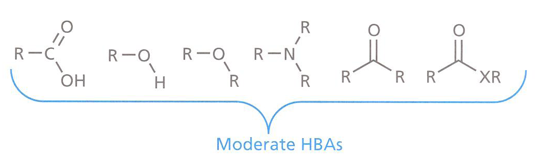 <p><span style="font-family: Arial">Most HBAs present in drugs and binding sites are neutral</span></p><p><span style="font-family: Wingdings">q</span><span style="font-family: Arial">These groups will form moderately strong hydrogen bonds</span></p>