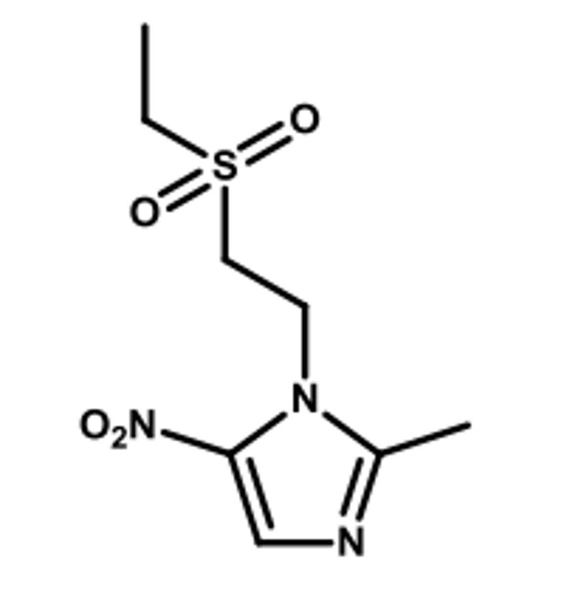 <p>Nitroimidazole with a sulfoxide group</p>