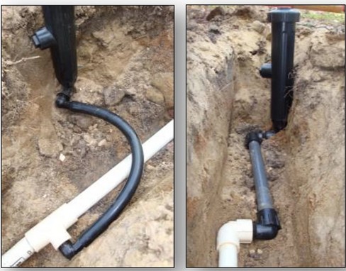 <p>What are these? (black pieces under the sprinkler connected to the lateral pipe)</p>