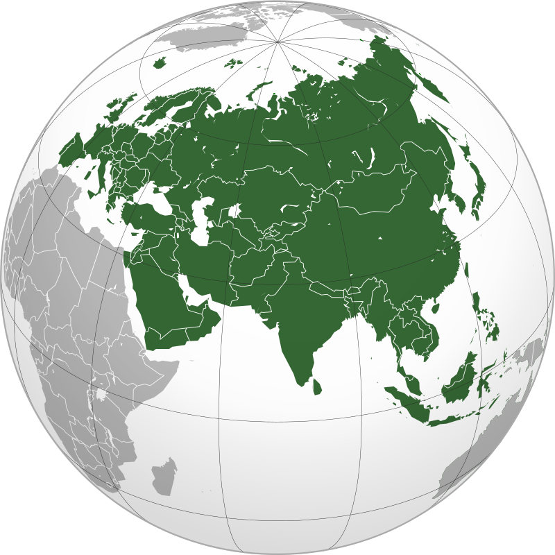 <p>a land mass made up of the continents of Europe and Asia </p>