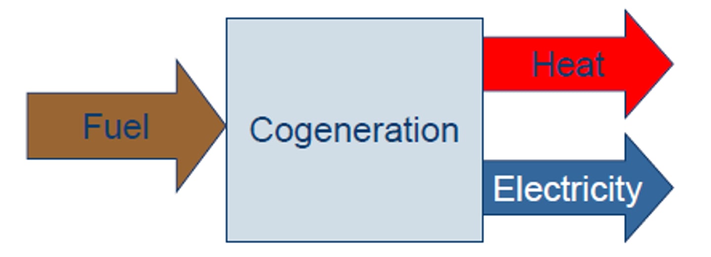 <p>-The production of two useful forms of energy from the same fuel</p>