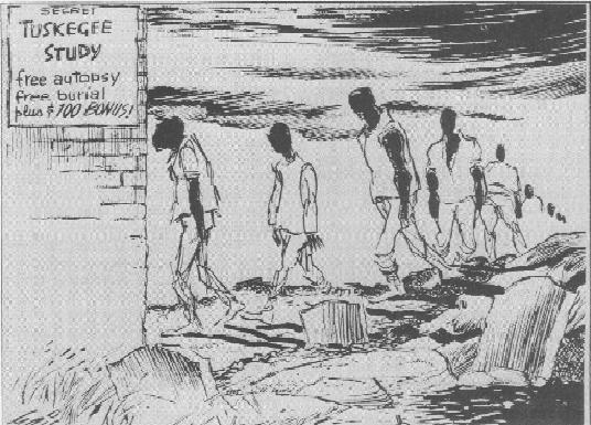 <p>Tuskegee Syphilis Study editorial cartoons, 1972</p>