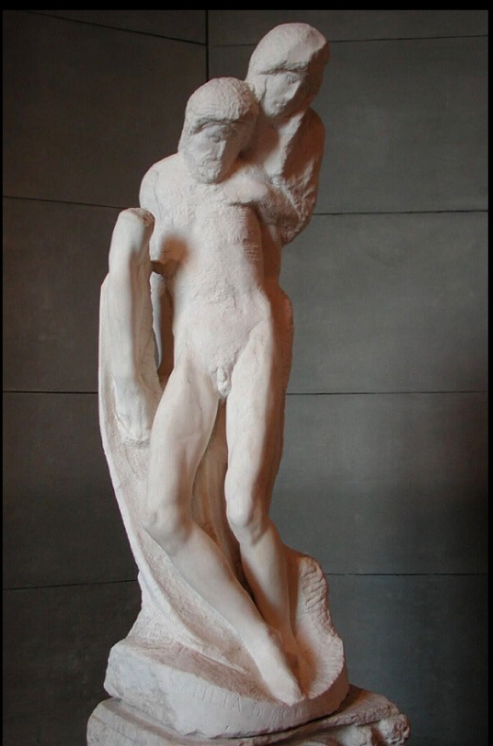 <p>Describe the composition of the <span style="background-color: transparent;"><em><span>Rondonini Pietà</span></em></span> and its significance</p>