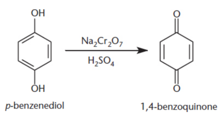 <p>treatment of phenols with oxidizing agents; resonance-stabilized electrophiles but not necessarily aromatic; electron acceptors biochemically</p><p>number carbonyl position + quinone</p><p>ex. vutamins K1, K2</p>