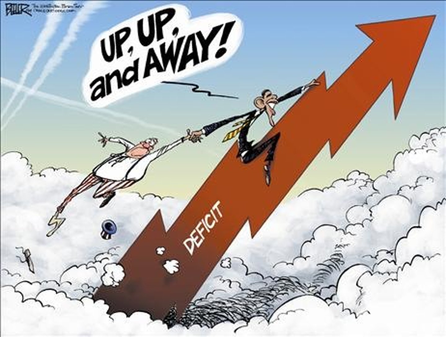 <p>Government practice of spending more than it takes in</p>