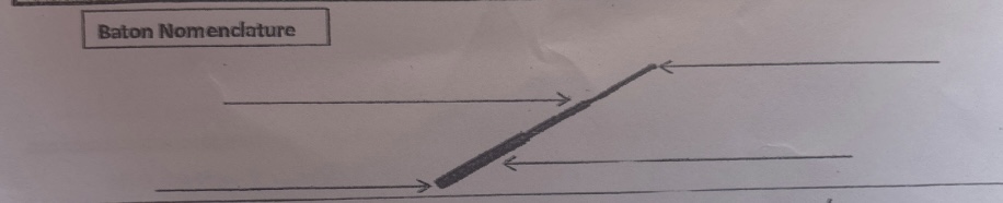 <p>Label the baton starting from the bottom left and going counterclockwise</p>