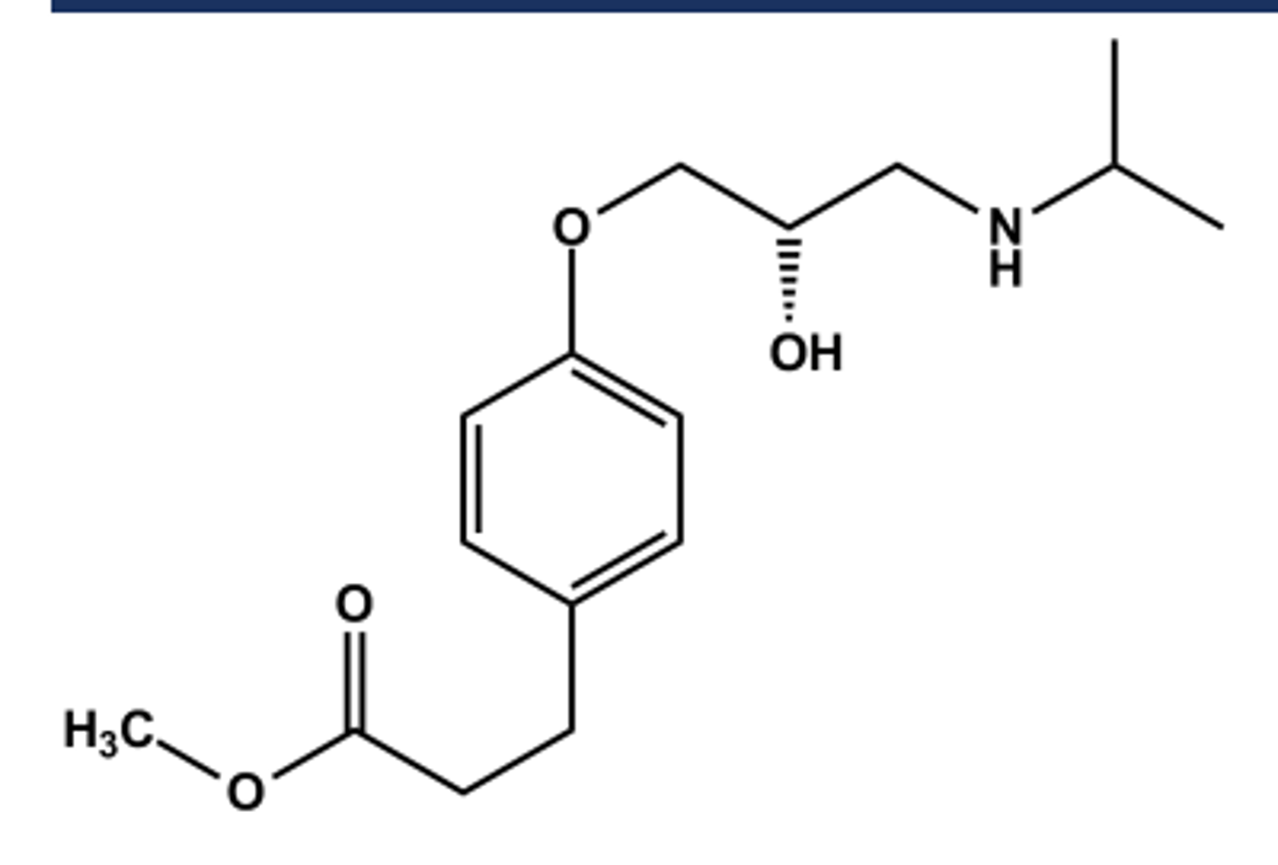 <p>LogP = 1.8; pKa = 9.5; T1/2 ca. 7 min</p><p>Selective β1 -antagonist</p><p>Metabolized by esterases following iv administration</p><p>Use: rapid & immediate control of arrythmias (supraventricular tachycardias) in surgery</p>