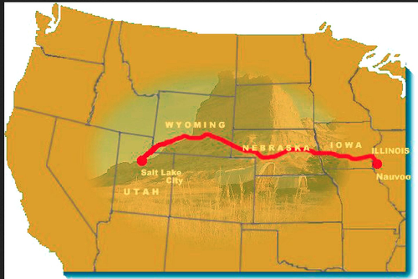 <p>Leaders of the Mormons who migrated westward settling in Salt Lake City, Utah</p>