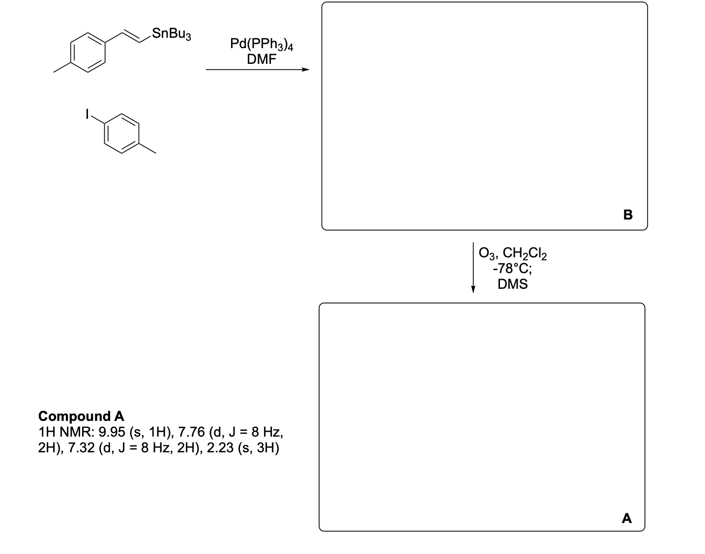 <p>Please write the major product(s) from each reaction. Note that as this is an ozonolysis, there can often be TWO products formed equally.</p>