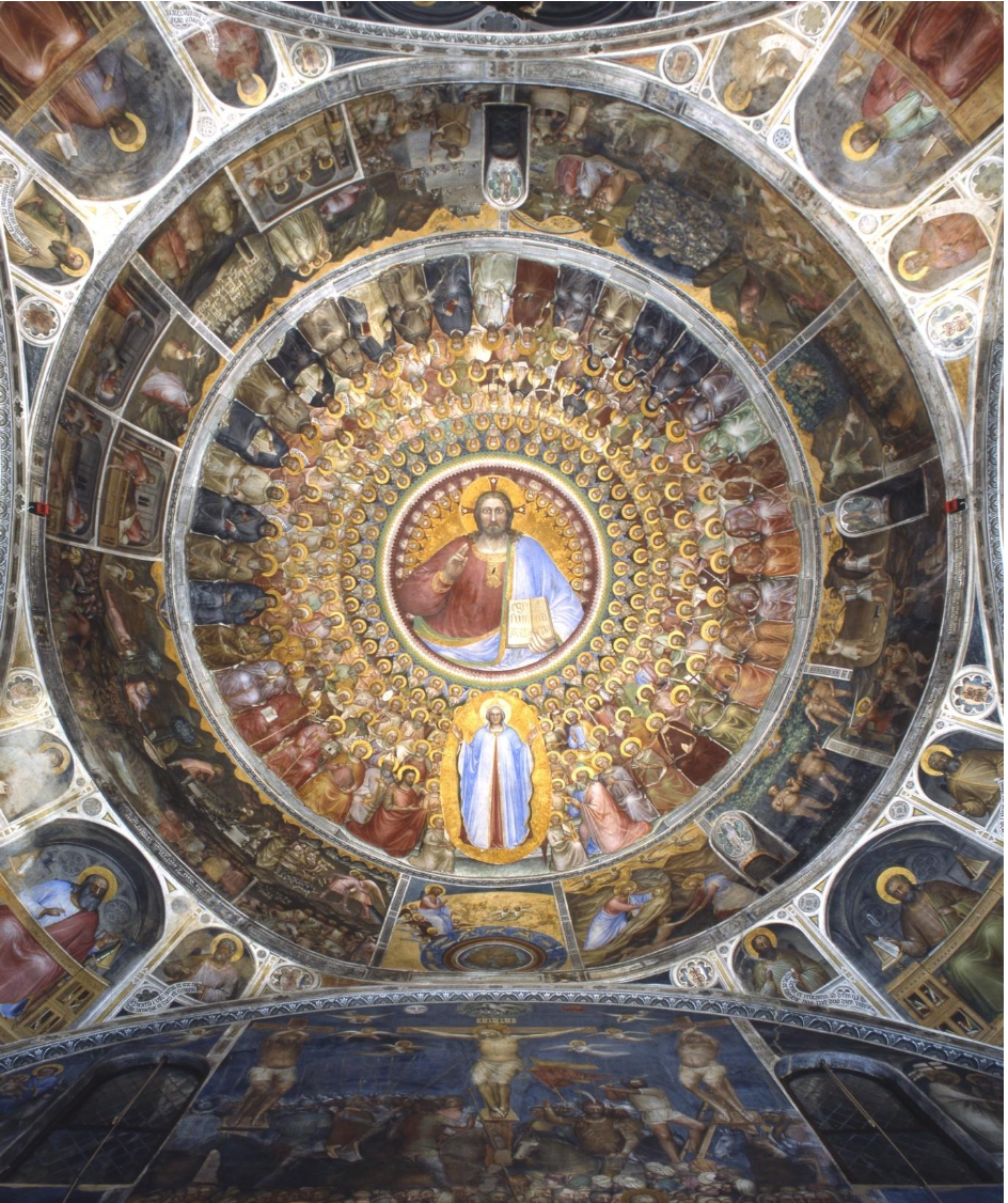<p>The Pantokrator with the Virgin Mary, Angels and Saints - Dome Padova Baptistry</p>