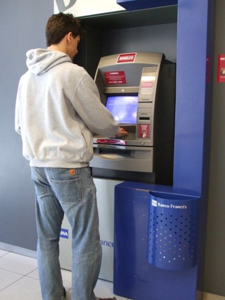 <p>to take money out of an ATM</p>