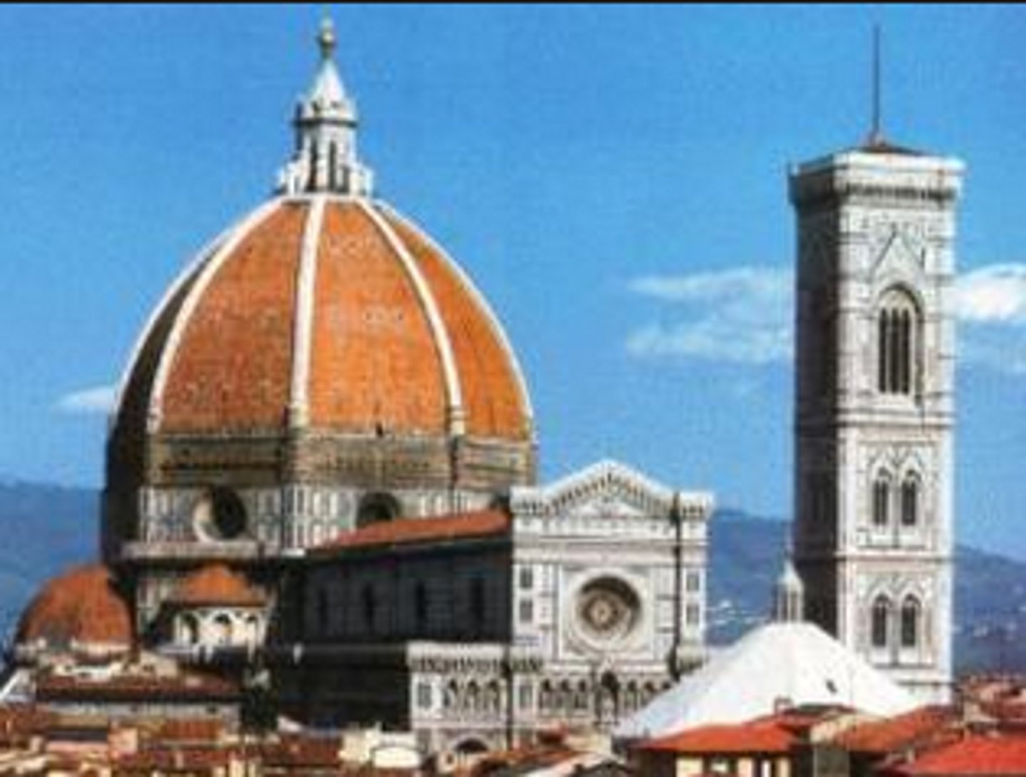 <p>Square buildings, flat ceilings, arches and domes, roman-type columns, symmetric front</p>