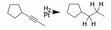 <p>4 hydrogens are added on either side of a single carbon bond</p>
