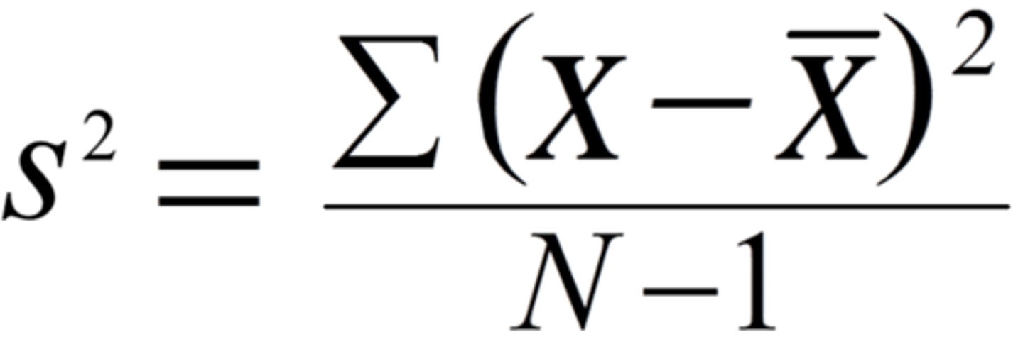 <p>spread of variability (average of the deviations about the mean)</p><p>- variance = 0 if all cases in distrubution are the same</p><p>- minimizies the sum of squared deviations</p>
